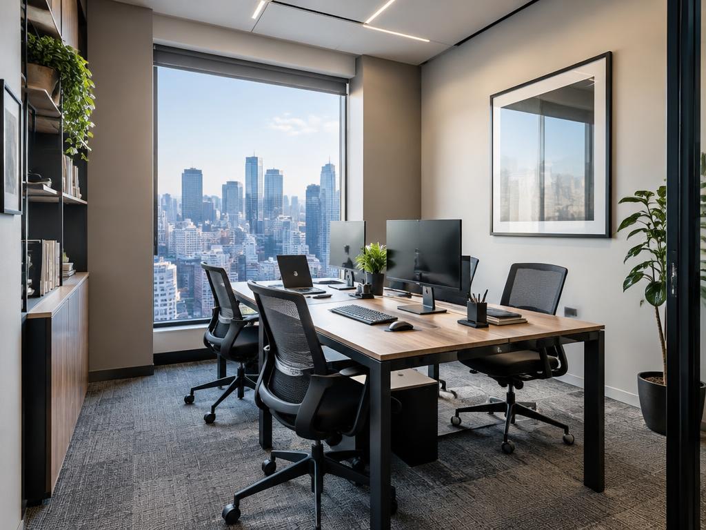 Private team office with city view